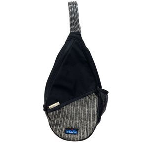 Kavu Paxton Unisex Chevron Stripes Pack Sling Backpack Black